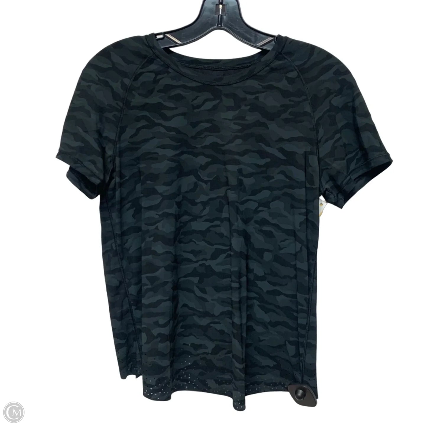Athletic Top Short Sleeve By Lululemon In Black, Size: M
