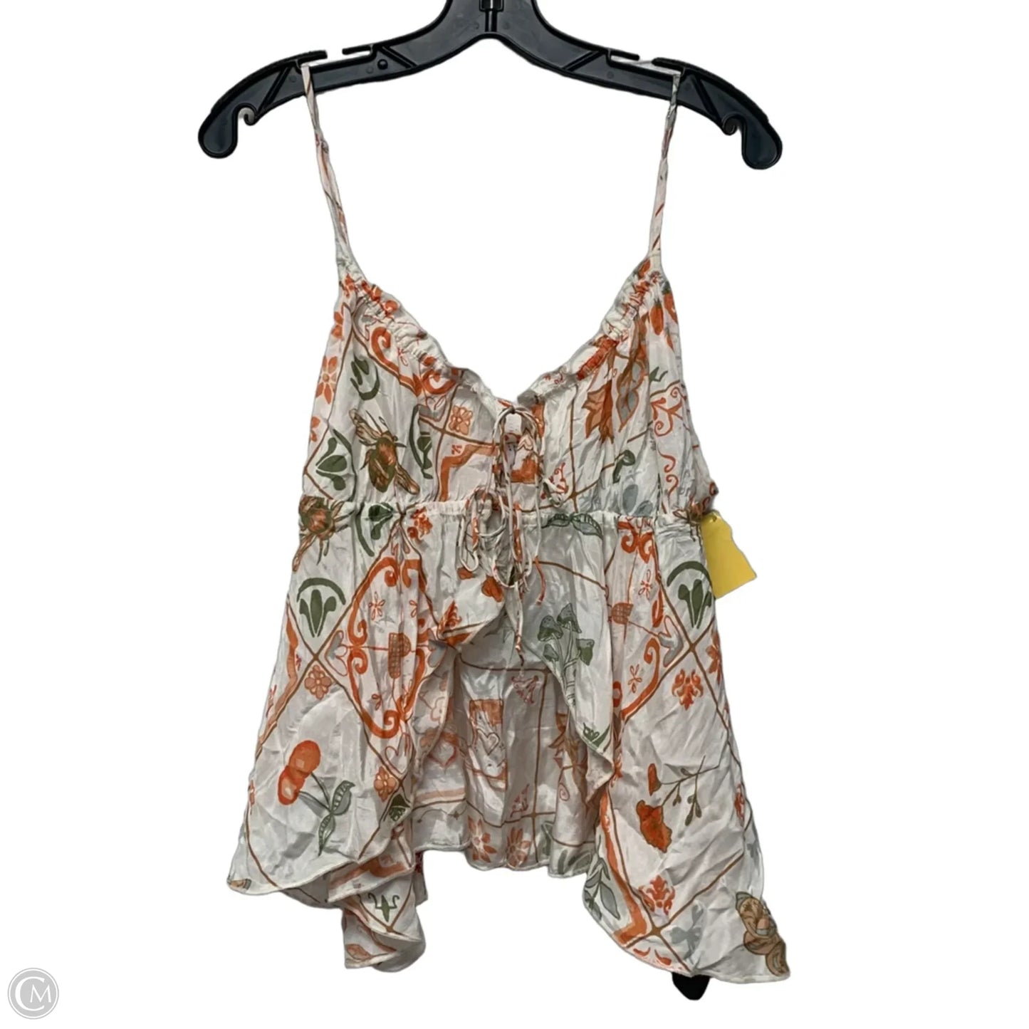 Top Sleeveless By Out From Under In Orange & White, Size: L