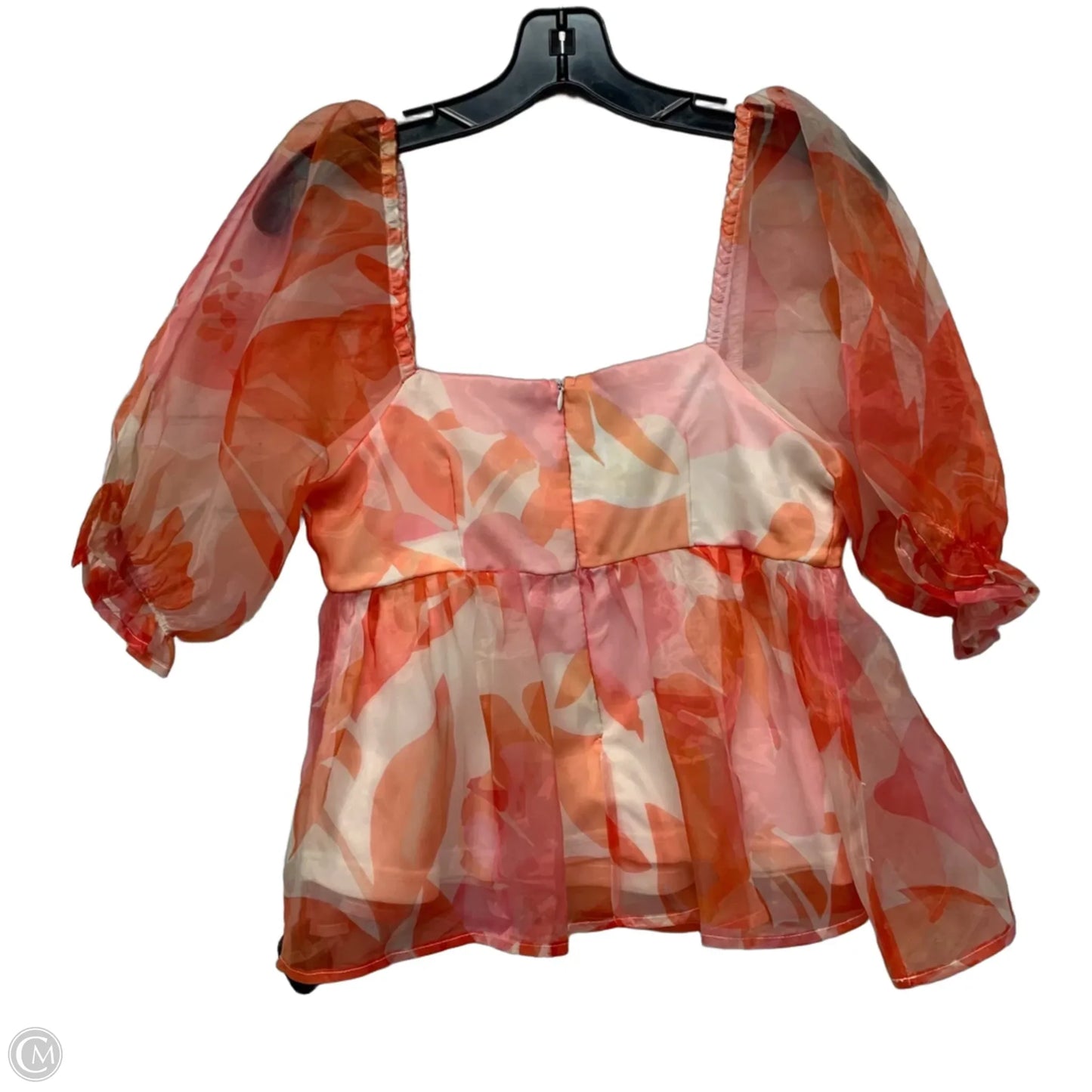 Top Short Sleeve By Tcec In Orange & Pink, Size: S