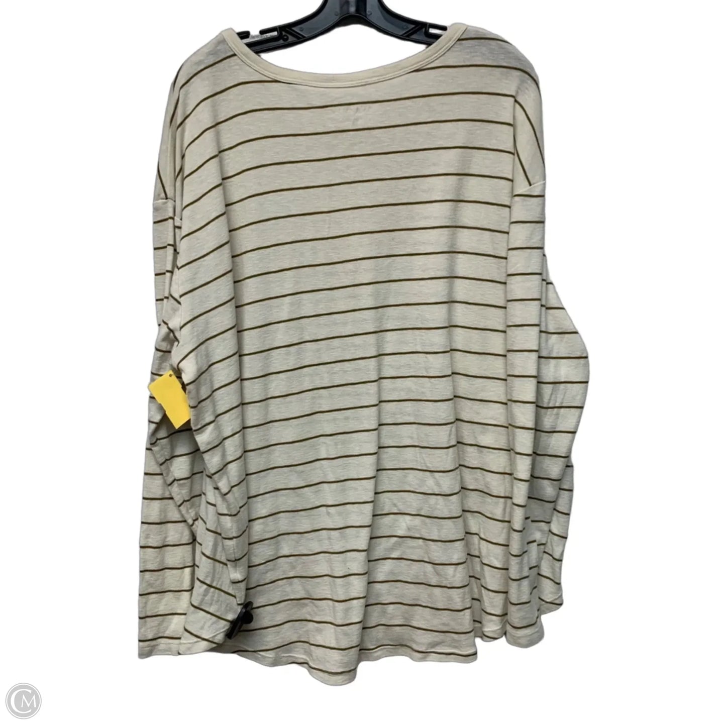 Top Long Sleeve By Ava & Viv In Brown & Cream, Size: 2x