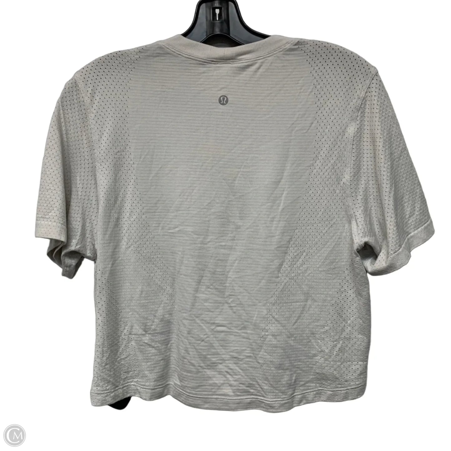 Athletic Top Short Sleeve By Lululemon In Grey, Size: M
