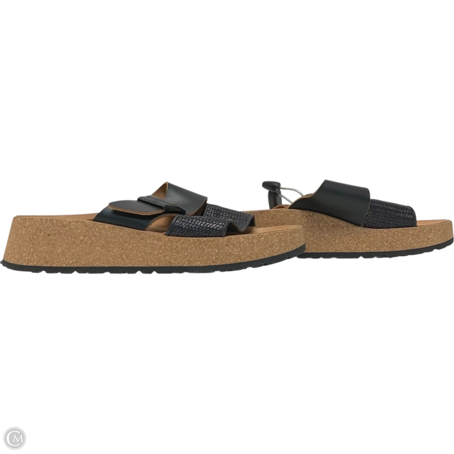Sandals Heels Platform By Birkenstock In Black & Brown, Size: 8