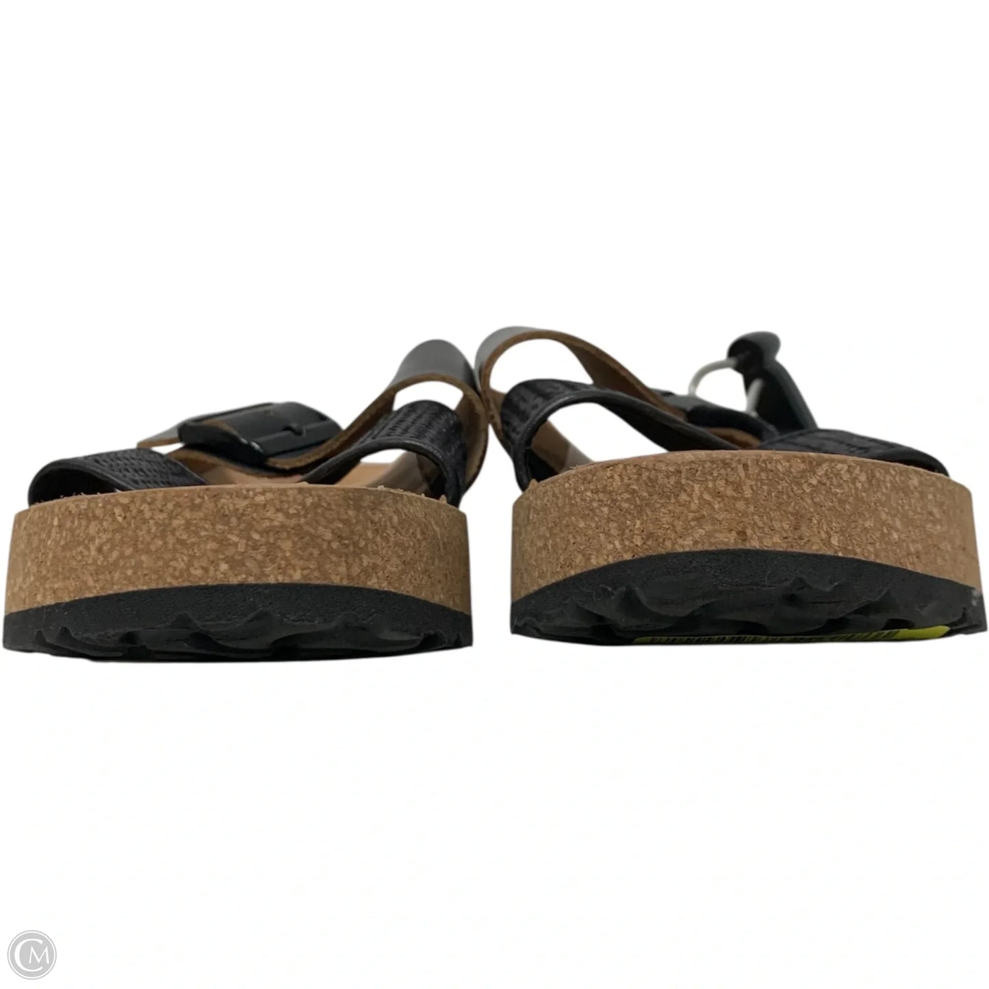 Sandals Heels Platform By Birkenstock In Black & Brown, Size: 8