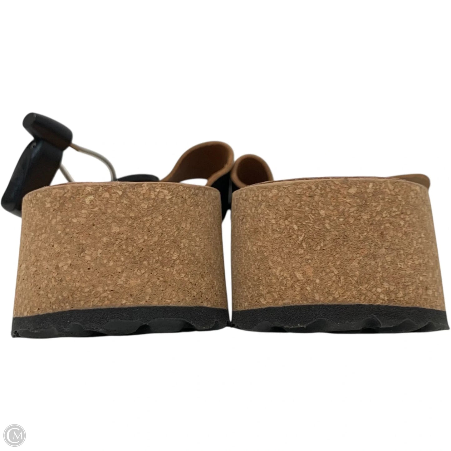 Sandals Heels Platform By Birkenstock In Black & Brown, Size: 8