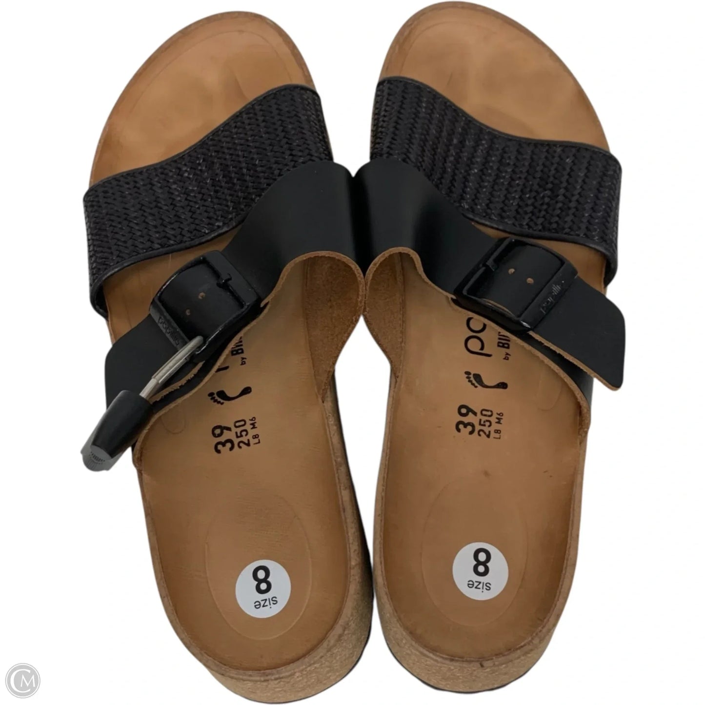 Sandals Heels Platform By Birkenstock In Black & Brown, Size: 8