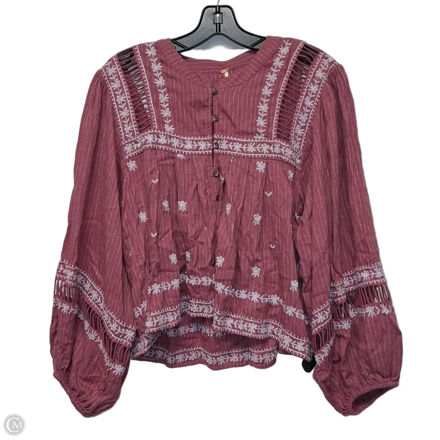 Top Long Sleeve By Free People In Pink, Size: Sp