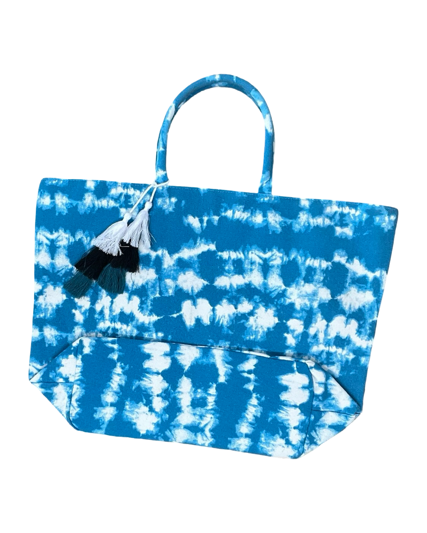 Tote By Clothes Mentor In Blue & White, Size:Large