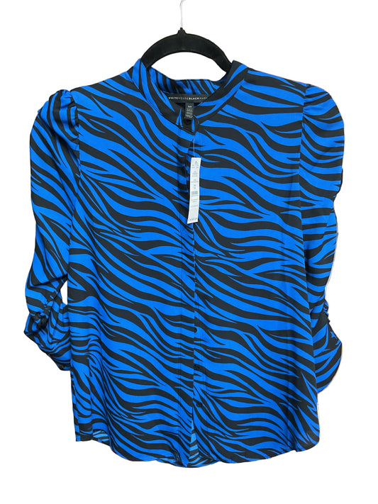 Blouse 3/4 Sleeve By White House Black Market In Zebra Print, Size:Xs