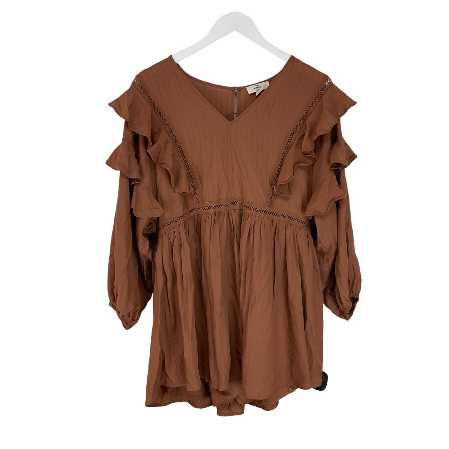 Tan Top Long Sleeve Entro, Size S