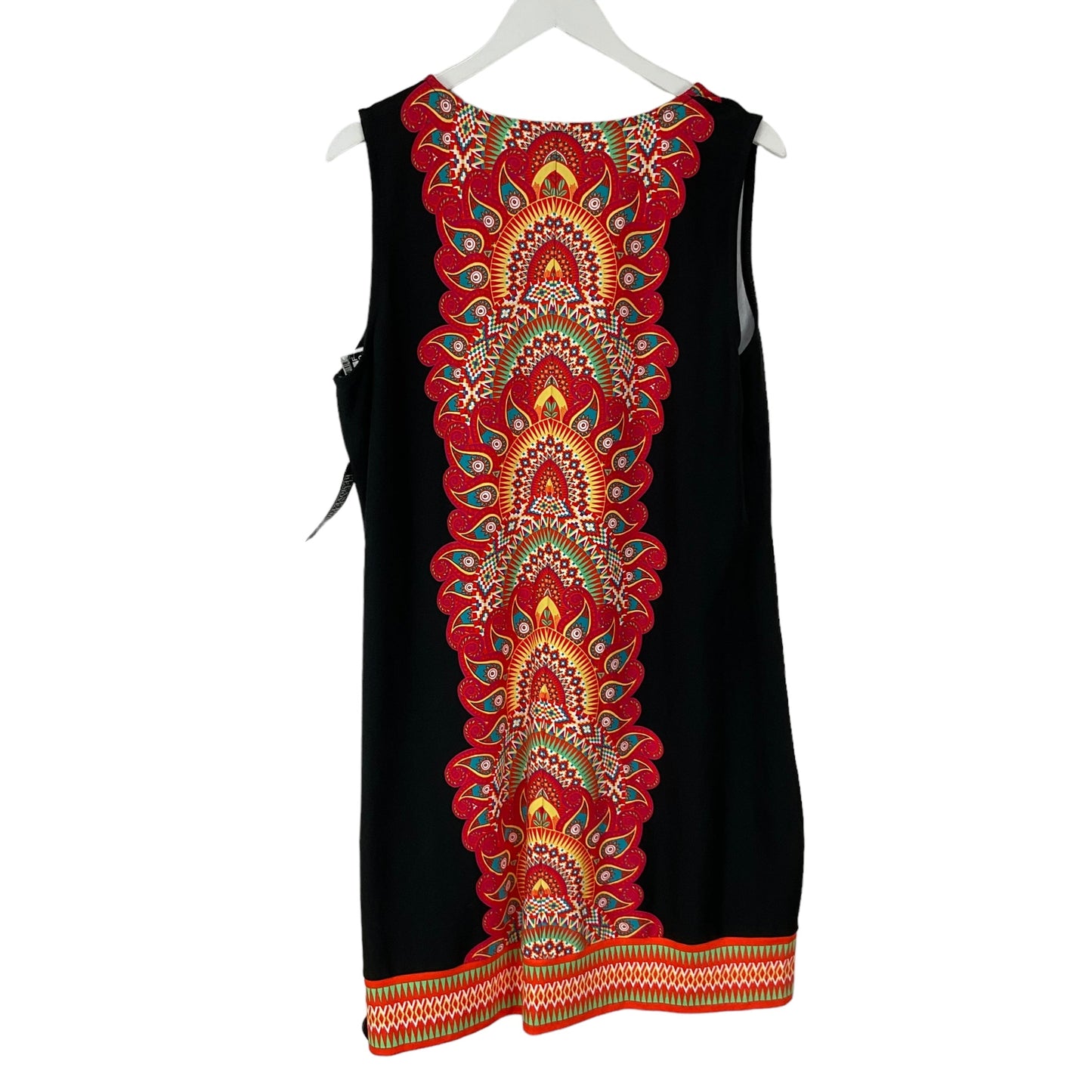 Dress Casual Midi By New York And Co In Black & Orange, Size: Xl