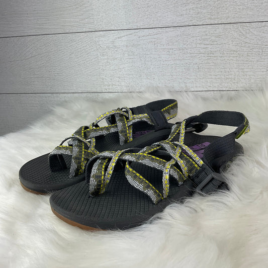 Grey & Yellow Sandals Flats Chacos, Size 7