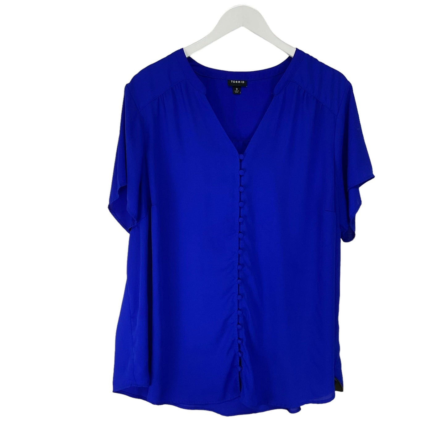 Blue Blouse Short Sleeve Torrid, Size 3x
