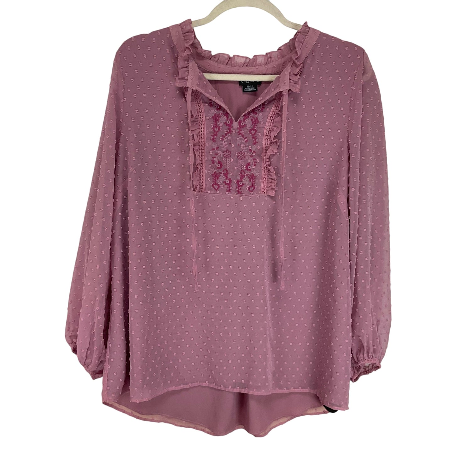 Blouse Long Sleeve By City Chic In Pink, Size: 22