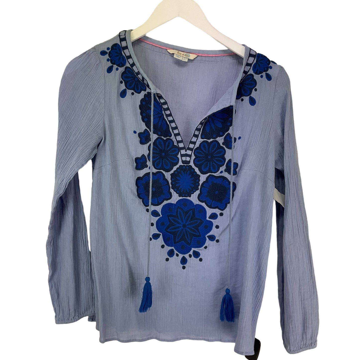 Blue Top Long Sleeve Boden, Size 4