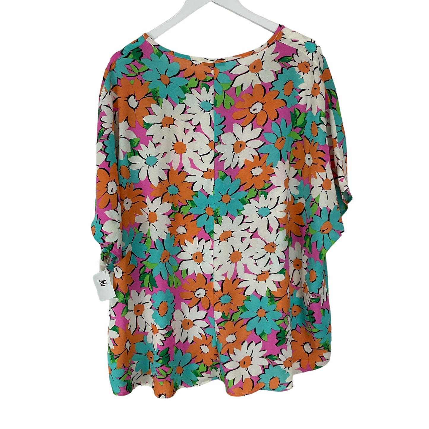 Floral Print Blouse Short Sleeve Jodifl, Size M