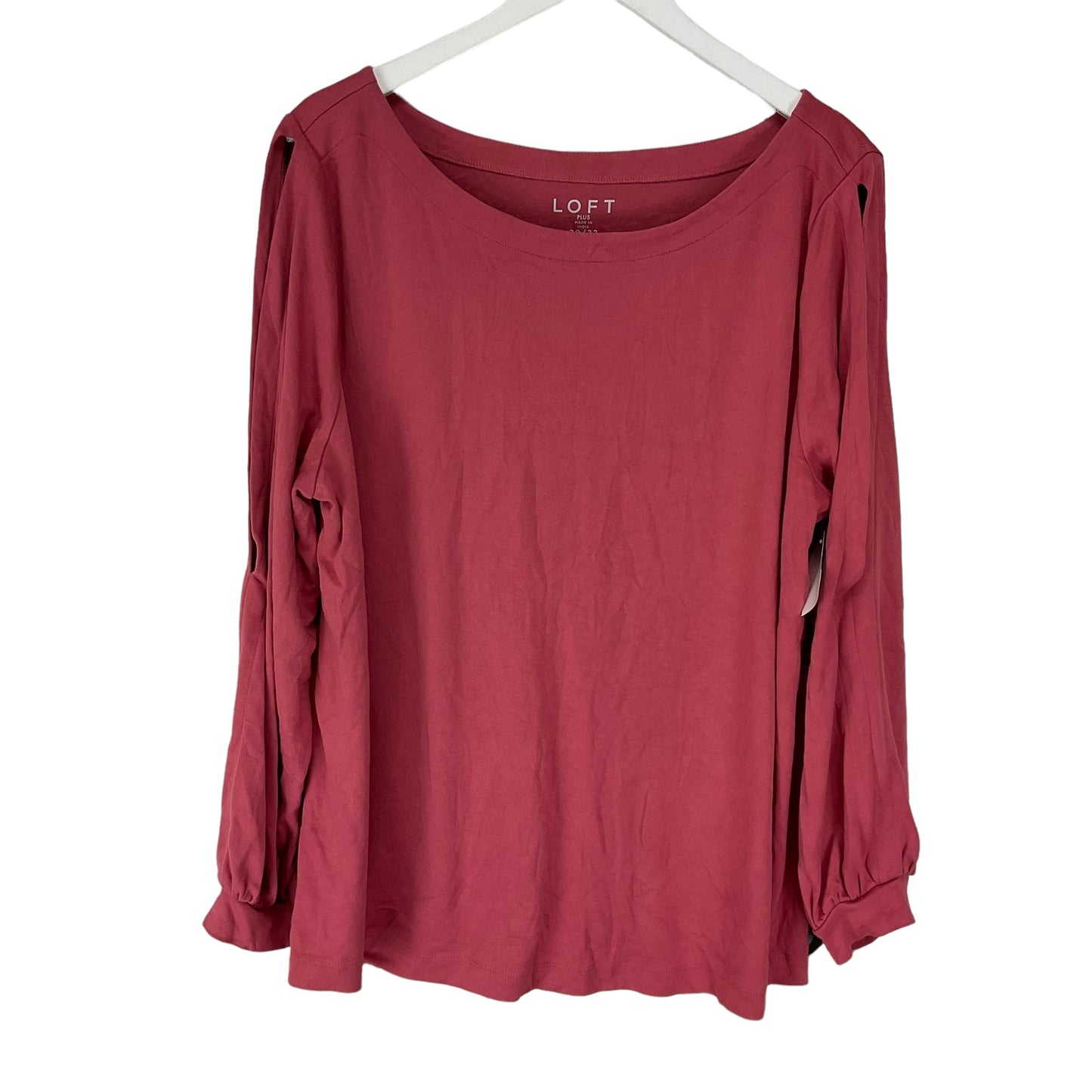 Pink Top Long Sleeve Basic Loft, Size 20