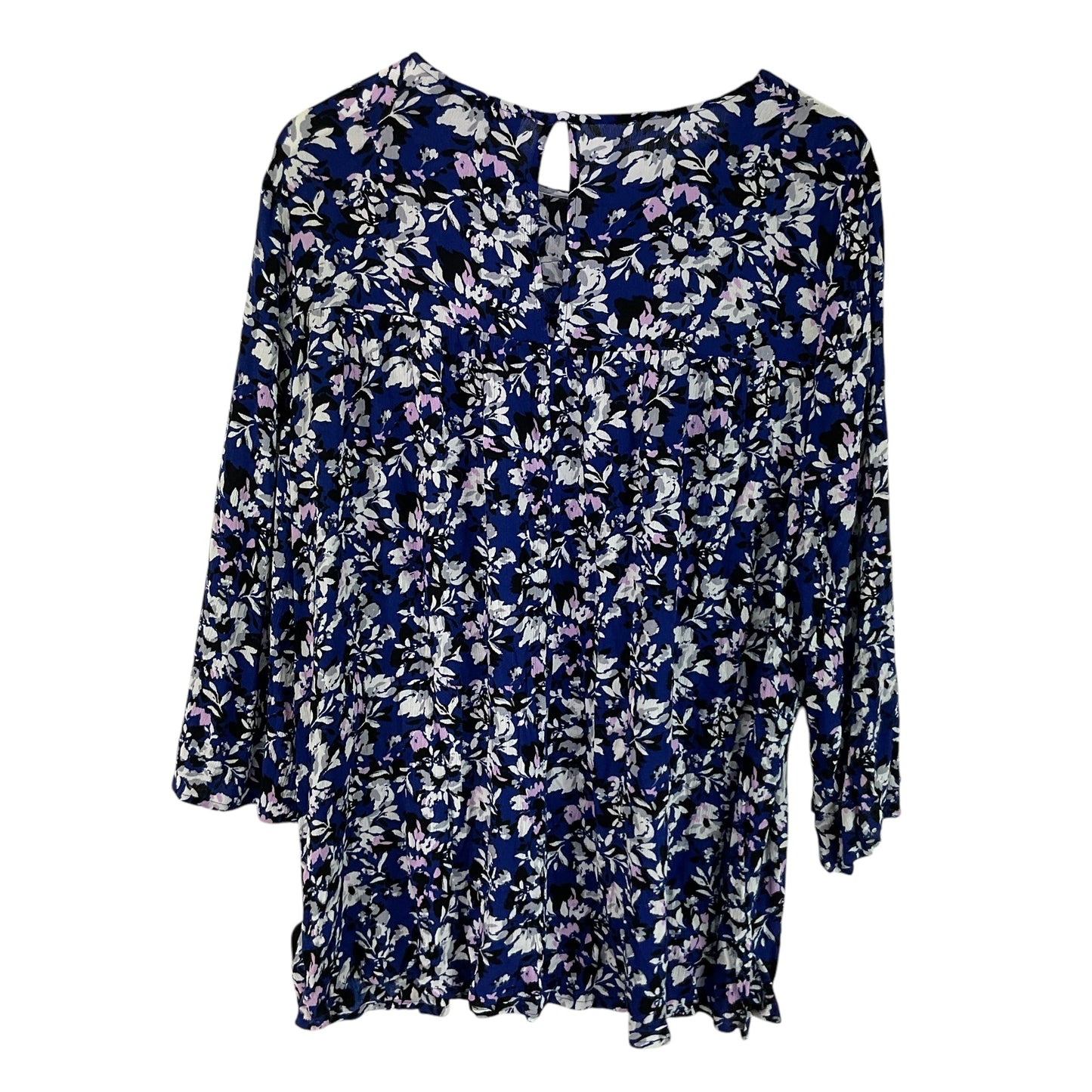 Top Long Sleeve By Lane Bryant In Black & Blue, Size: 16