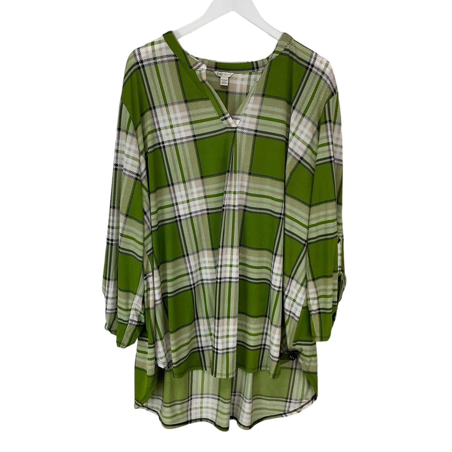 Green Top Long Sleeve Cato, Size 3x