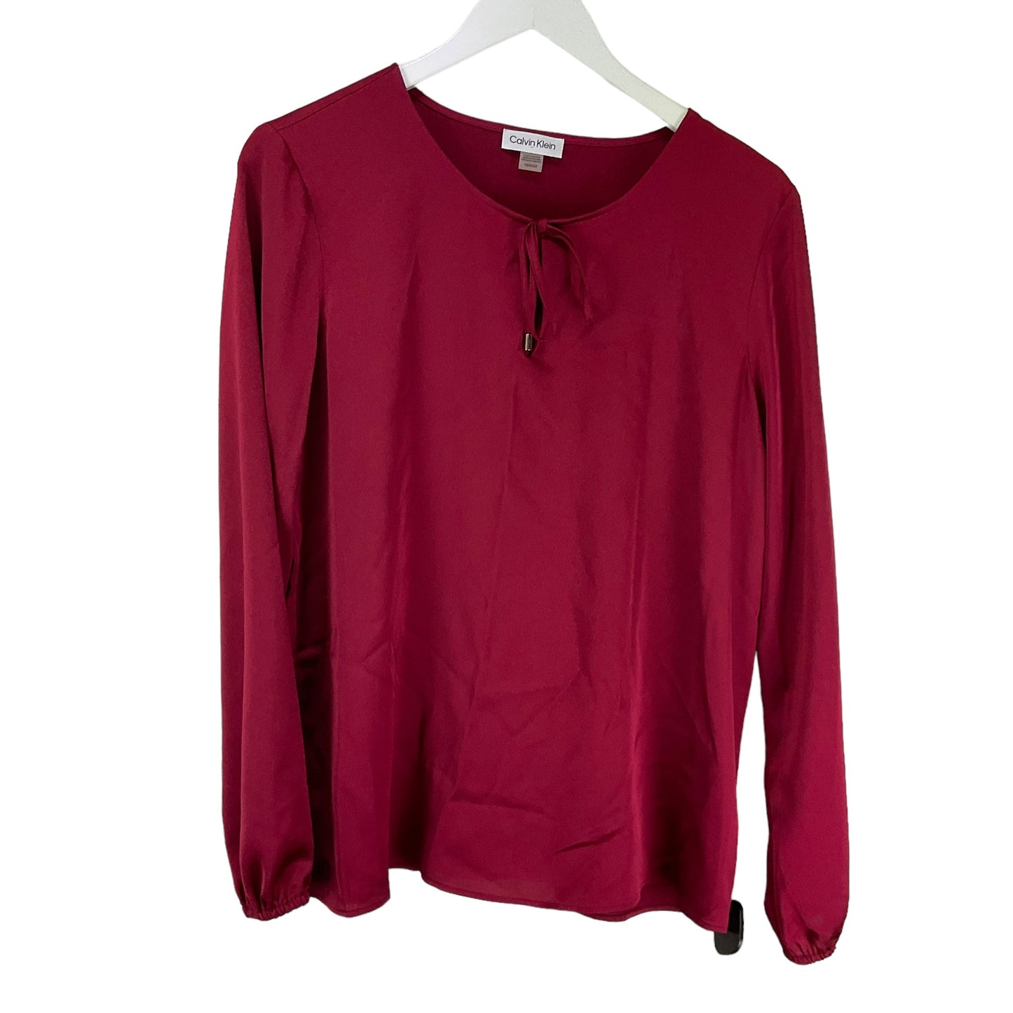 Red Blouse Long Sleeve Calvin Klein, Size M