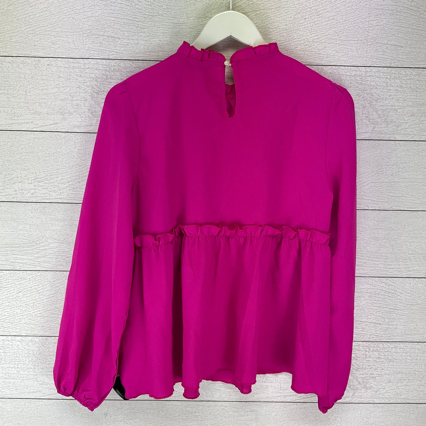 Blouse Long Sleeve By Shein In Pink, Size: S