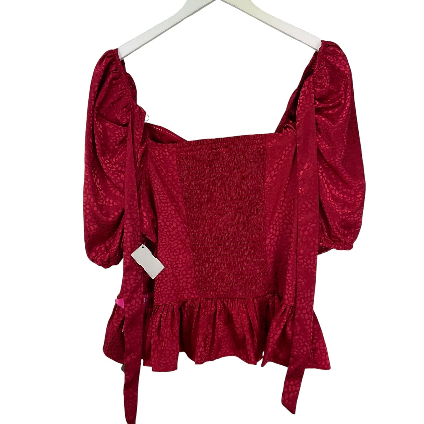 Blouse Short Sleeve By Clothes Mentor In Red, Size: 1x