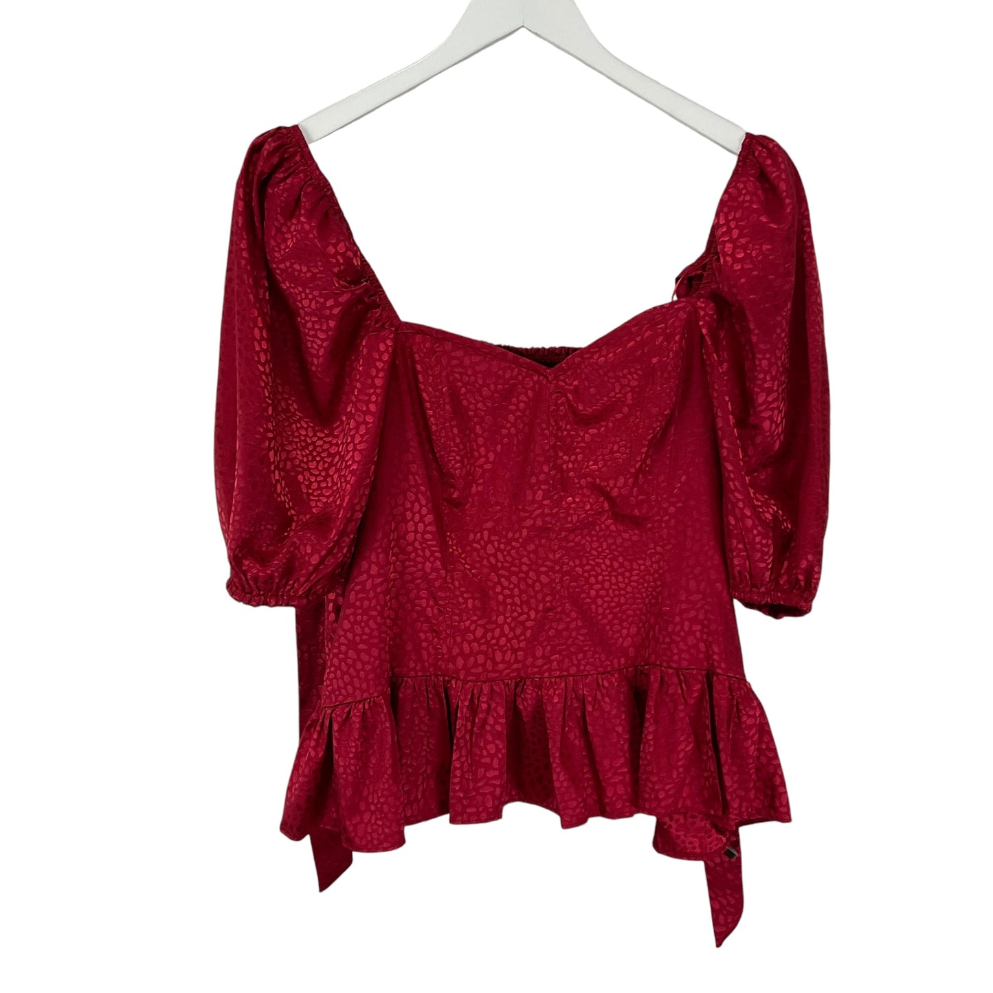 Blouse Short Sleeve By Clothes Mentor In Red, Size: 1x