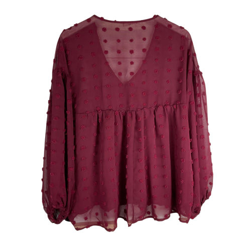 Blouse Long Sleeve By Entro In Red, Size: M