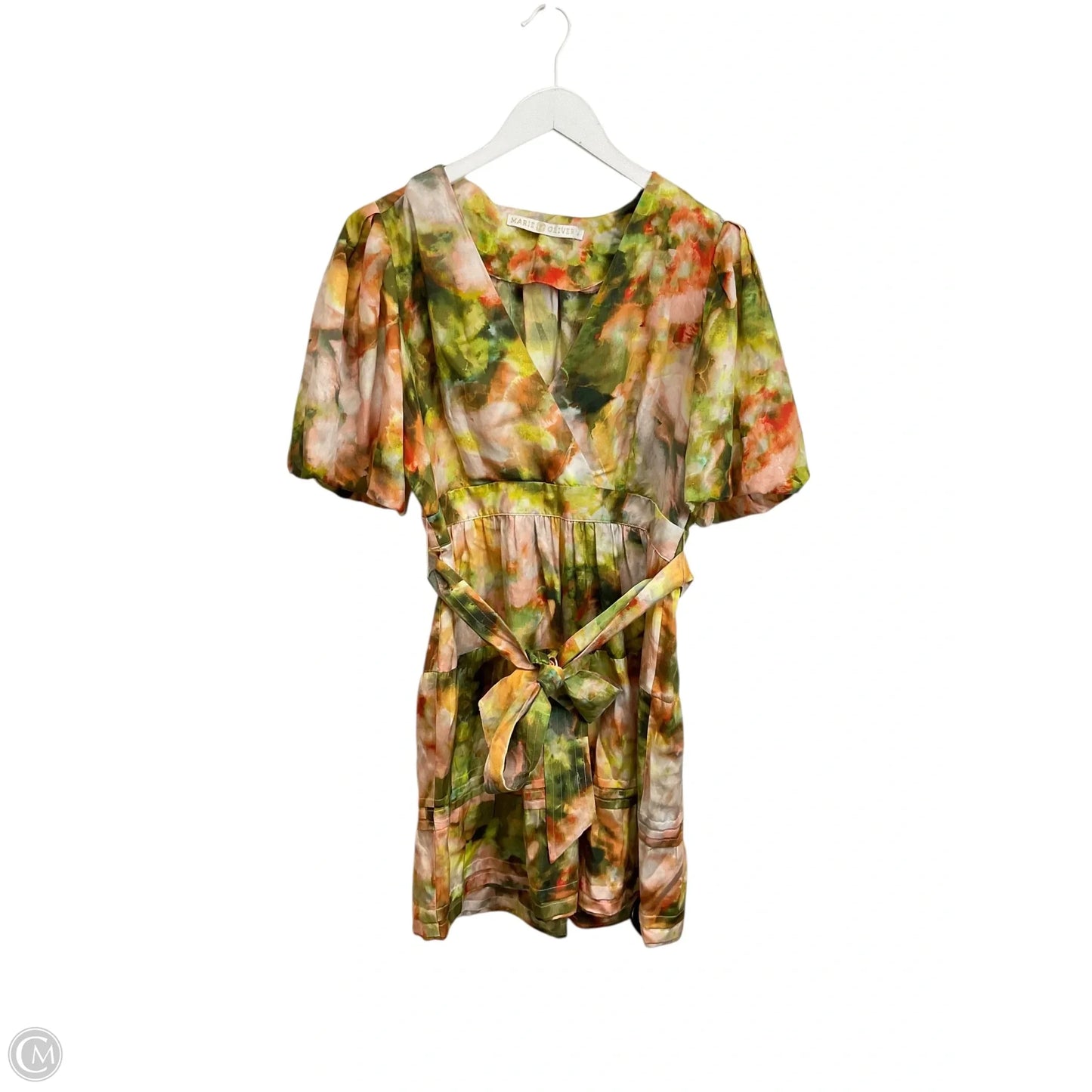 Dress Casual Short By Marie Oliver In Green & Pink, Size: S