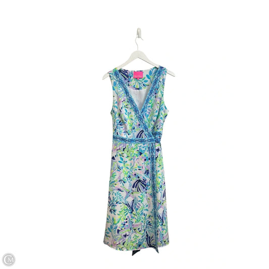 Dress Designer By Lilly Pulitzer In Blue & Green, Size: 14