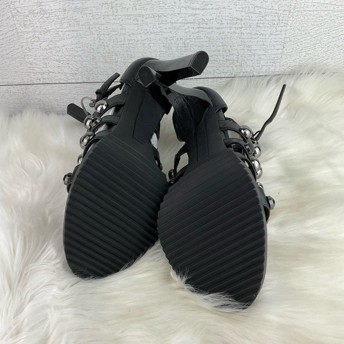 Black Sandals Designer Karl Lagerfeld, Size 8