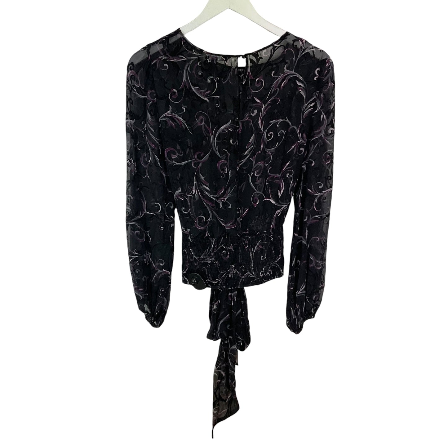 Top Long Sleeve By White House Black Market In Black & Purple, Size: 8