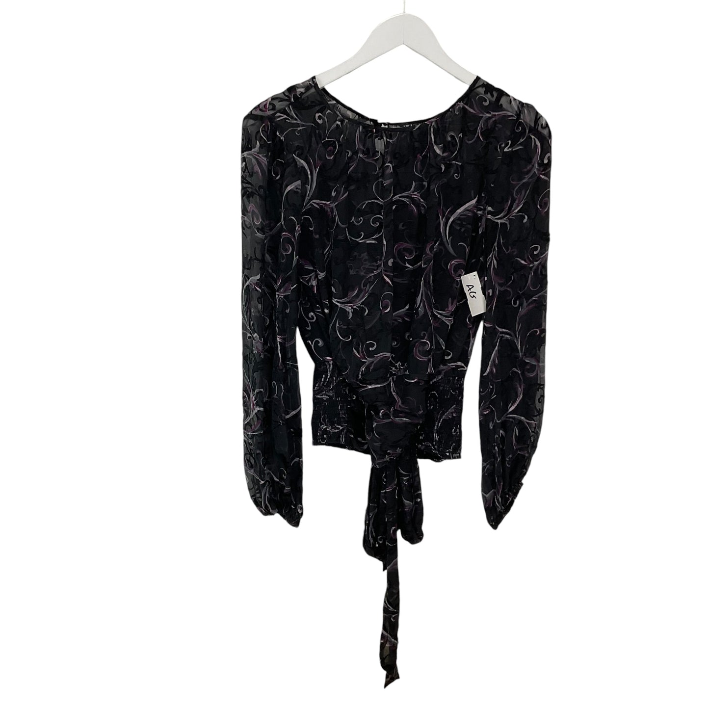 Top Long Sleeve By White House Black Market In Black & Purple, Size: 8