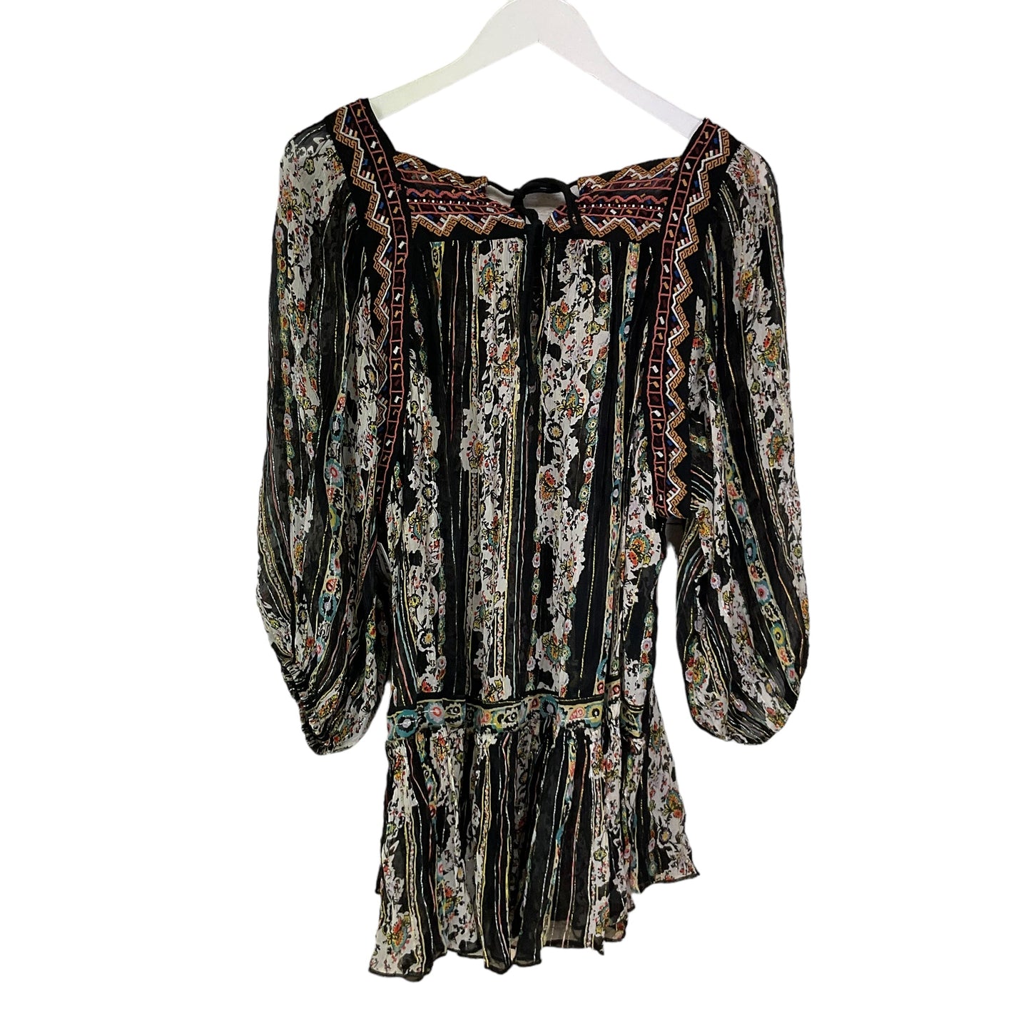 Multi-colored Tunic Long Sleeve Free People, Size Xs