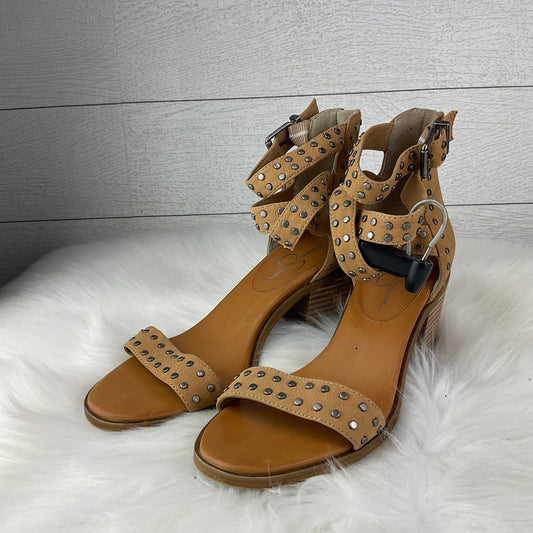 Sandals Heels Block By Jessica Simpson In Tan, Size: 7.5