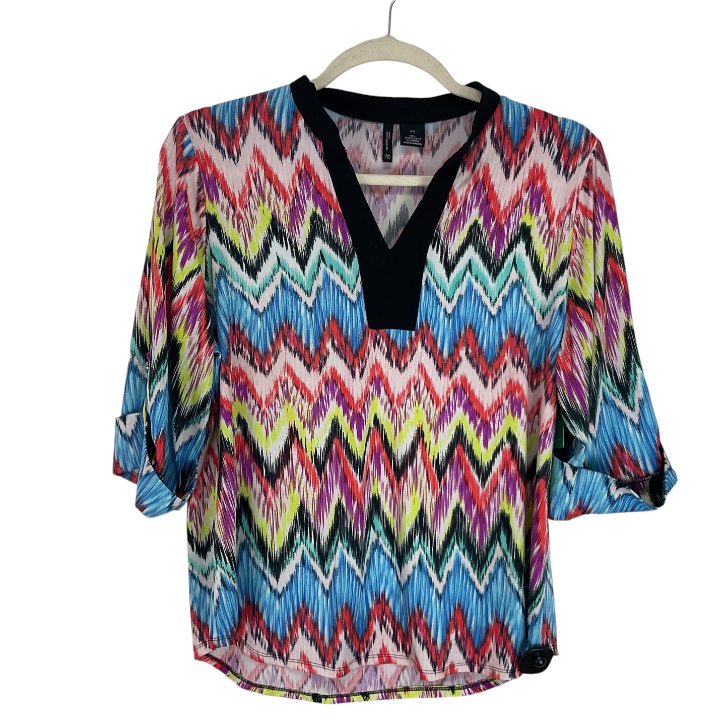 Top Long Sleeve By New Directions In Multi-colored, Size: 2x