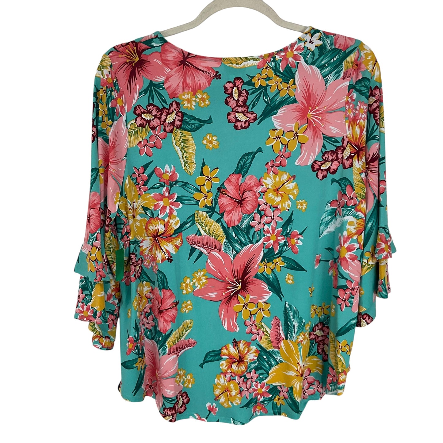 Top Long Sleeve By Ruby Rd In Tropical Print, Size: 1x