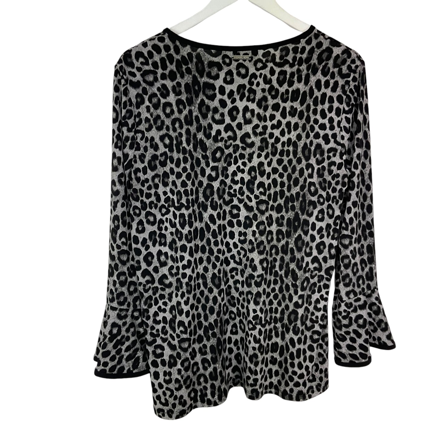 Top Long Sleeve Designer By Michael Kors In Animal Print, Size: L