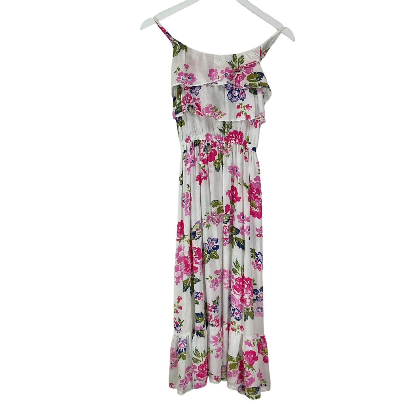 Dress Casual Midi By Cherokee In Floral Print, Size: L