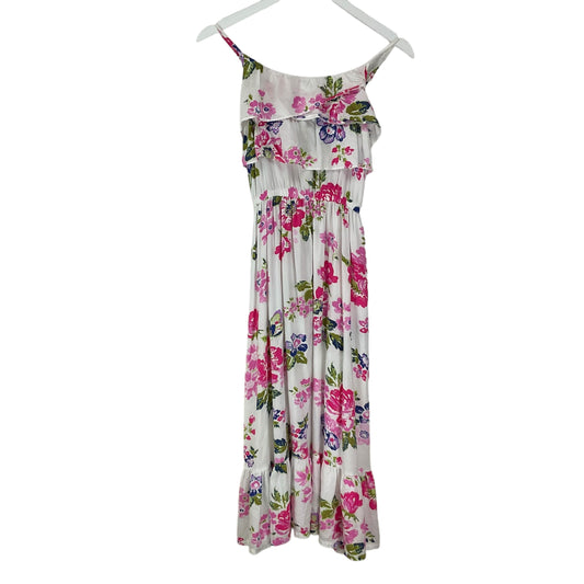 Dress Casual Midi By Cherokee In Floral Print, Size: L