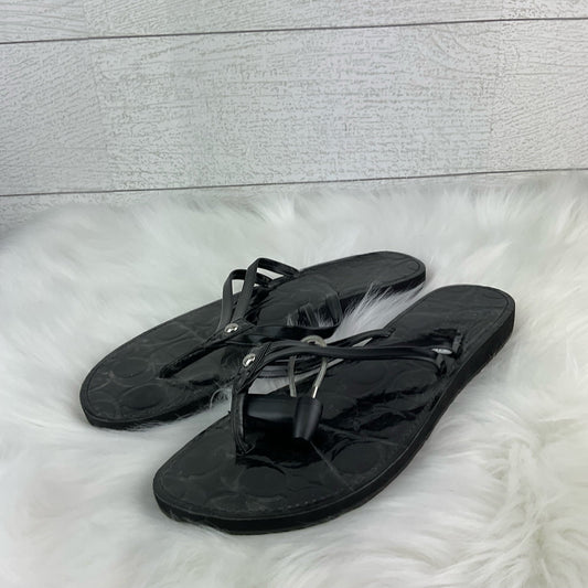 Black Sandals Designer Coach, Size 8.5