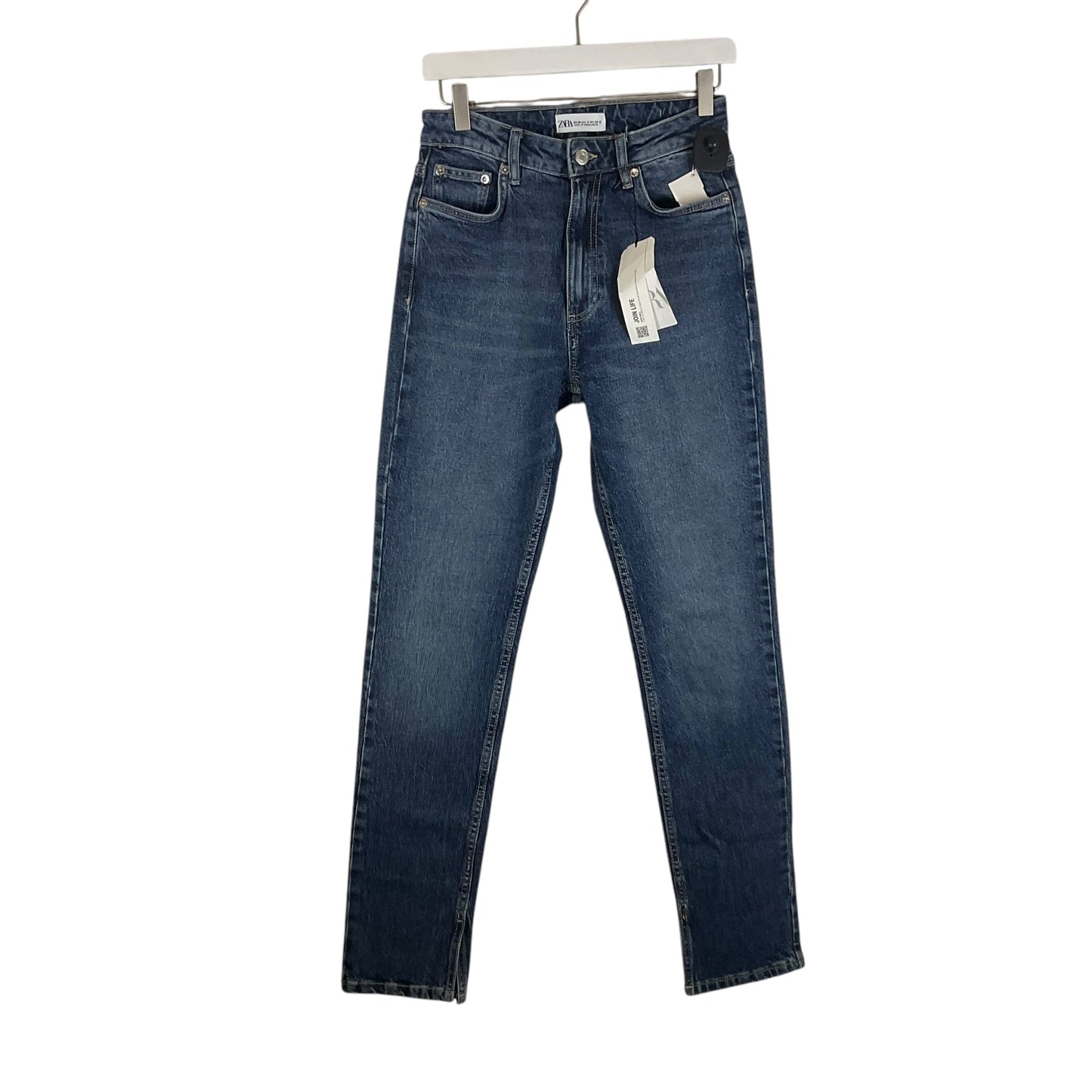 Jeans Straight By Zara In Blue Denim, Size: 6