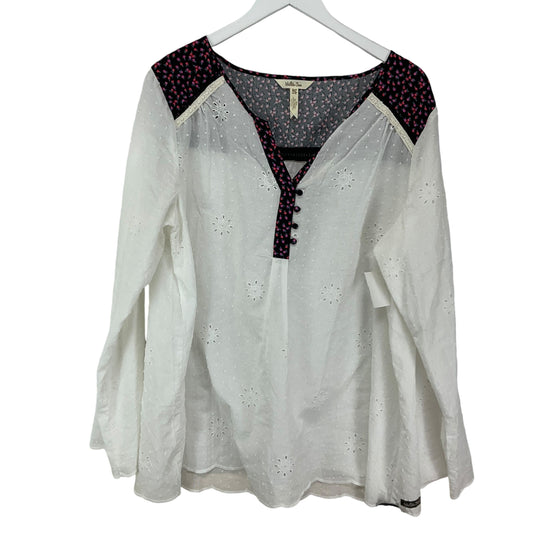 Top Long Sleeve By Matilda Jane In White, Size: 2x