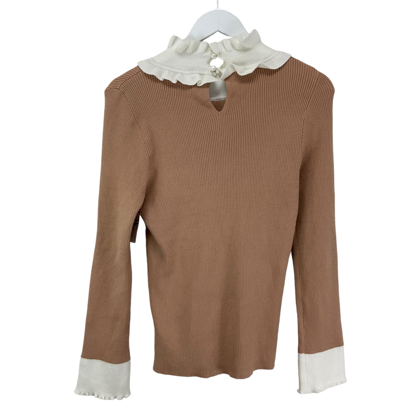 Top Long Sleeve By Fashion Nova In Tan, Size: Xl