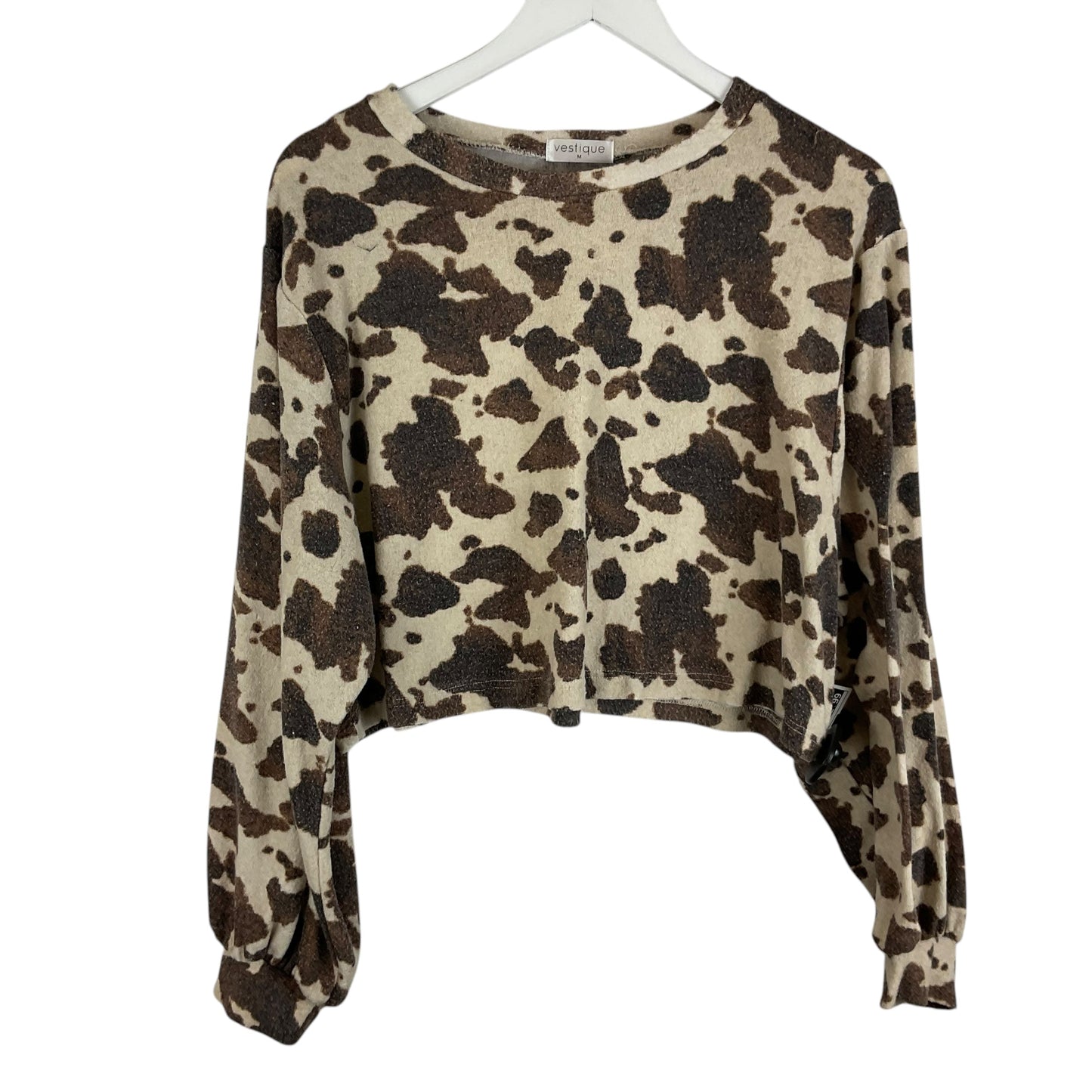 Top Long Sleeve By Vestique In Brown, Size: M