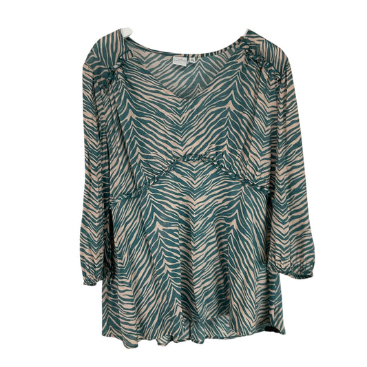 Top Long Sleeve By New Directions In Animal Print, Size: Xl