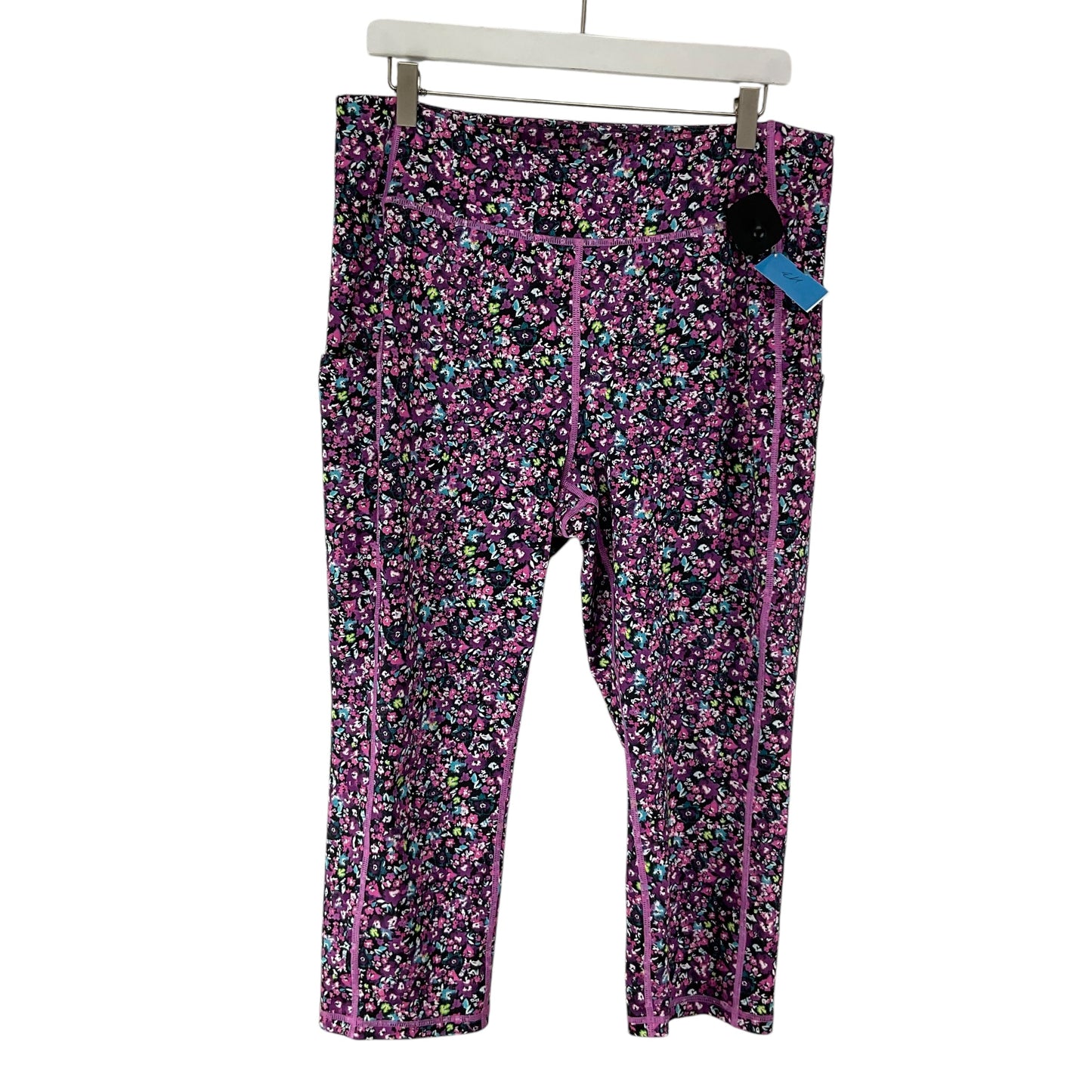 Athletic Leggings By Tek Gear In Floral Print, Size: 1x