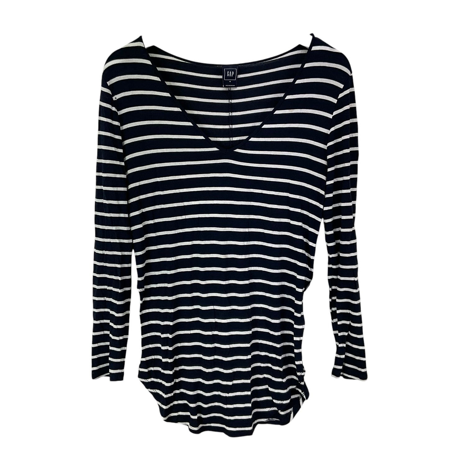 Top Long Sleeve Basic By Gap In Striped Pattern, Size: M