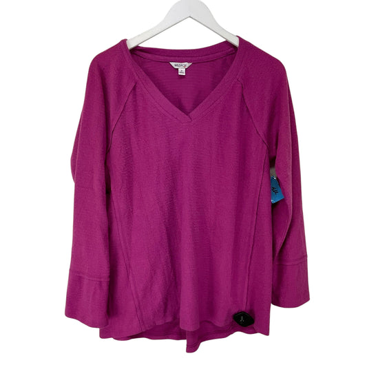 Top Long Sleeve Basic By Wildfox In Pink, Size: M