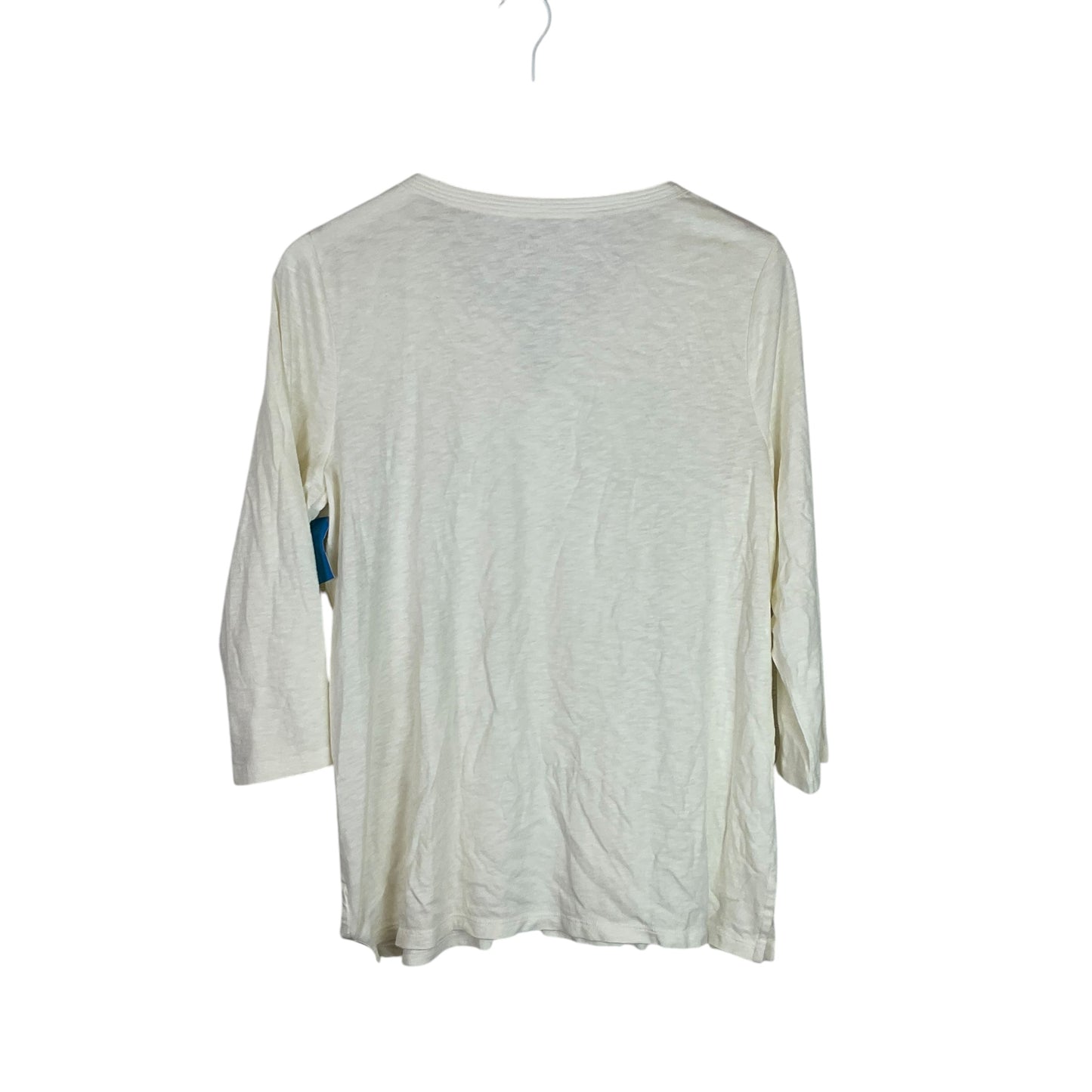 Top 3/4 Sleeve Basic By Talbots In Cream, Size: L