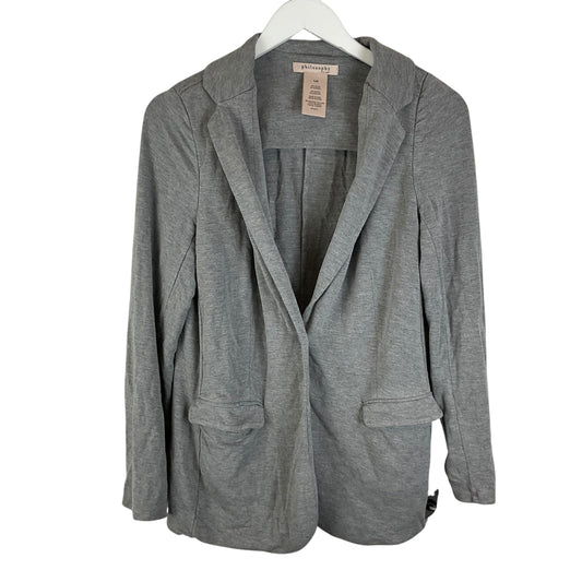 Sweater Cardigan By Philosophy In Grey, Size: L